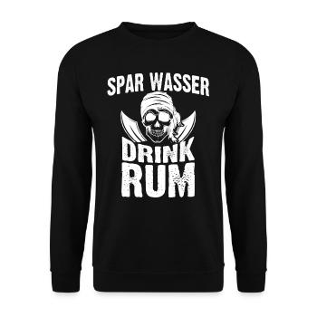 Spar Water Drink Rum Pirates Rum Drinker Gift - Unisex Sweatshirt - black - Front - Alina (178cm) & Michal (187cm)