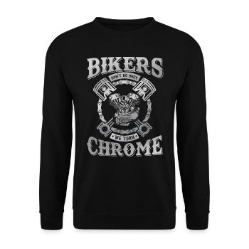 Motorcyclist Gift Biker & Chrome - Unisex Sweatshirt - black - Front - Alina (178cm) & Michal (187cm)