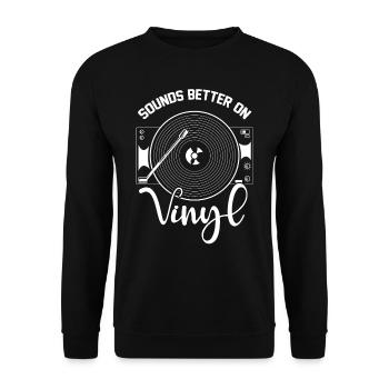 Un son meilleur sur un disque vinyle DJ - Sweat-shirt Unisexe - noir - Devant - Alina (178cm) & Michal (187cm)