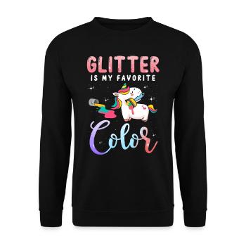 Unicorn Glitter est mon cadeau de couleur préféré - Sweat-shirt Unisexe - noir - Devant - Alina (178cm) & Michal (187cm)
