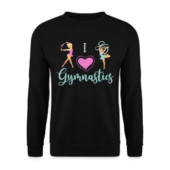 Rhythmische Sportgymnastik Geschenk Sportler - Unisex Pullover - Schwarz - Vorne - Alina (178cm) & Michal (187cm)