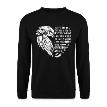 Mon fils est mon ange gardien, cadeau de fête des Mères - Sweat-shirt Unisexe - noir - Devant - Alina (178cm) & Michal (187cm)