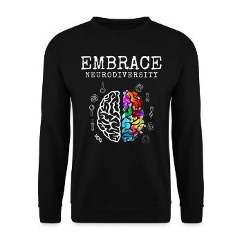 ADHD Autism ASD Neuro Diversity - Unisex Sweatshirt - black - Front - Alina (178cm) & Michal (187cm)