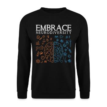 ADHD Autism ASD Neuro Diversity - Unisex Sweatshirt - black - Front - Alina (178cm) & Michal (187cm)