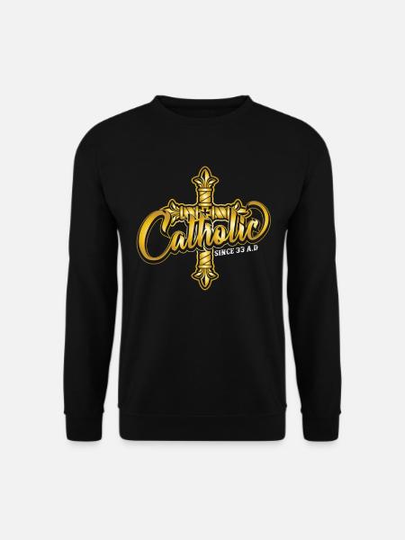 Katholisch seit 33 n. Chr. Kruzifix Jesus Eucharis - Unisex Pullover - Schwarz