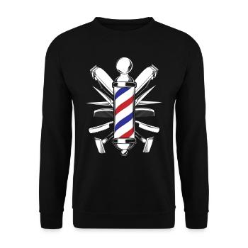 Barber sho, Friseur Laden, Friseuse - Unisex Pullover - Schwarz - Vorne - Alina (178cm) & Michal (187cm)