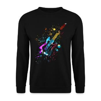 Cadeau de guitare électrique, joueur de guitare en groupe de musique - Sweat-shirt Unisexe - noir - Devant - Alina (178cm) & Michal (187cm)