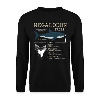 mégalodone, requin, requin, - Sweat-shirt Unisexe - noir - Devant - Alina (178cm) & Michal (187cm)