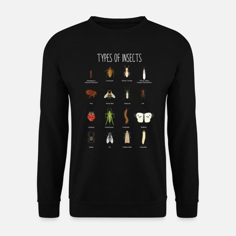 Insekten, Insektenarten, Schmetterling,Marienkäfer - Unisex Pullover - Schwarz