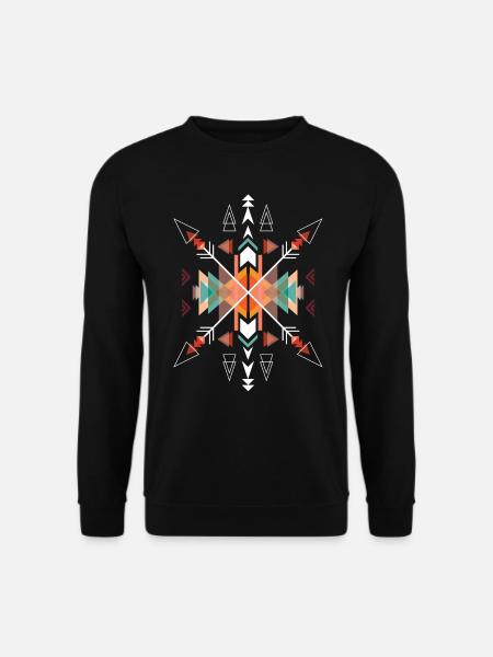 Capteur de rêves aztèque géométrique sacré - Sweat-shirt Unisexe - noir