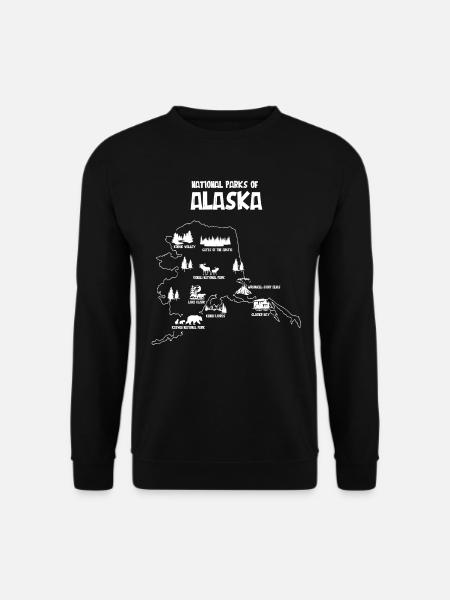 National Parks von Alaska, Glacier Bay, Lake Clark - Unisex Pullover - Schwarz