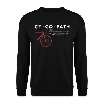 Cycopath , Rennrad , Rennradfahrer Geschenkidee - Unisex Pullover - Schwarz - Vorne - Alina (178cm) & Michal (187cm)