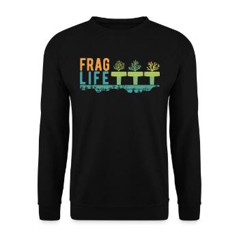 Ask Life Coral Aquarium & Aquarist, Saltwater - Unisex Sweatshirt - black - Front - Alina (178cm) & Michal (187cm)