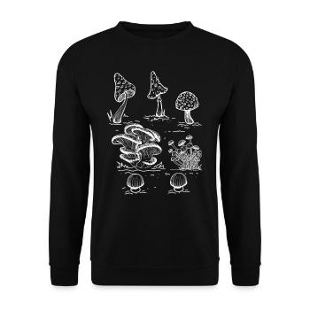 Crystals, Mushrooms Black Magic & Witches - Unisex Sweatshirt - black - Front - Alina (178cm) & Michal (187cm)