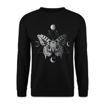 Moon phases, moths, black magic - Unisex Sweatshirt - black - Front - Alina (178cm) & Michal (187cm)