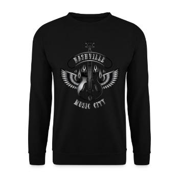 Nashville Music City USA Vintage - Unisex Sweatshirt - black - Front - Alina (178cm) & Michal (187cm)
