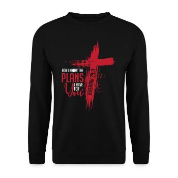 Jeremiah 29:11 Christian religious Bible verse - Unisex Sweatshirt - black - Front - Alina (178cm) & Michal (187cm)