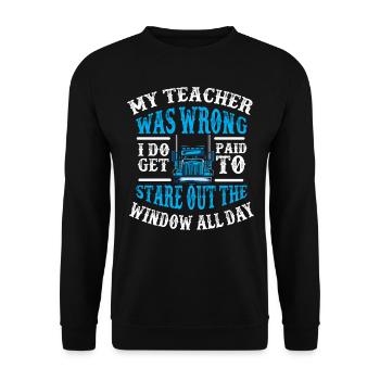 Truck Driver , LKW Fahrer Geschenk 40 Tonner - Unisex Pullover - Schwarz - Vorne - Alina (178cm) & Michal (187cm)