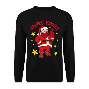 Weihnachtsoutfit 2021 - Unisex Pullover - Schwarz - Vorne - Alina (178cm) & Michal (187cm)