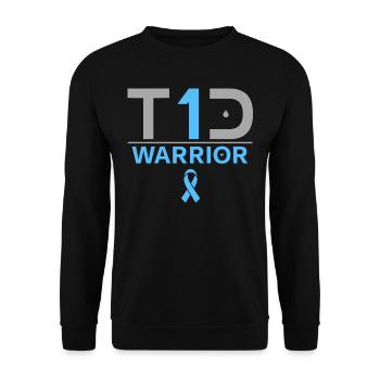 Type 1 Diabetes Cure Blue Ribbon - Unisex Sweatshirt - black - Front - Alina (178cm) & Michal (187cm)