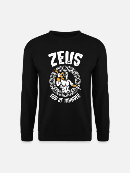 Zeus Gott of Thunder, Griechische Mythologie - Unisex Pullover - Schwarz