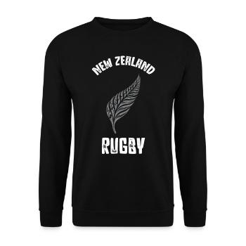 New Zealand Rugby as a gift Rugby fan - Unisex Sweatshirt - black - Front - Alina (178cm) & Michal (187cm)