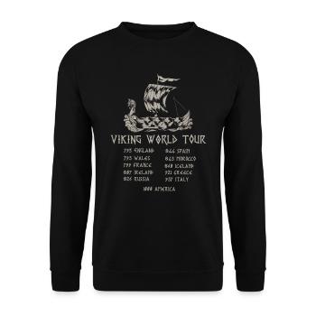 Viking World Tour, Viking saying Northern people - Unisex Sweatshirt - black - Front - Alina (178cm) & Michal (187cm)