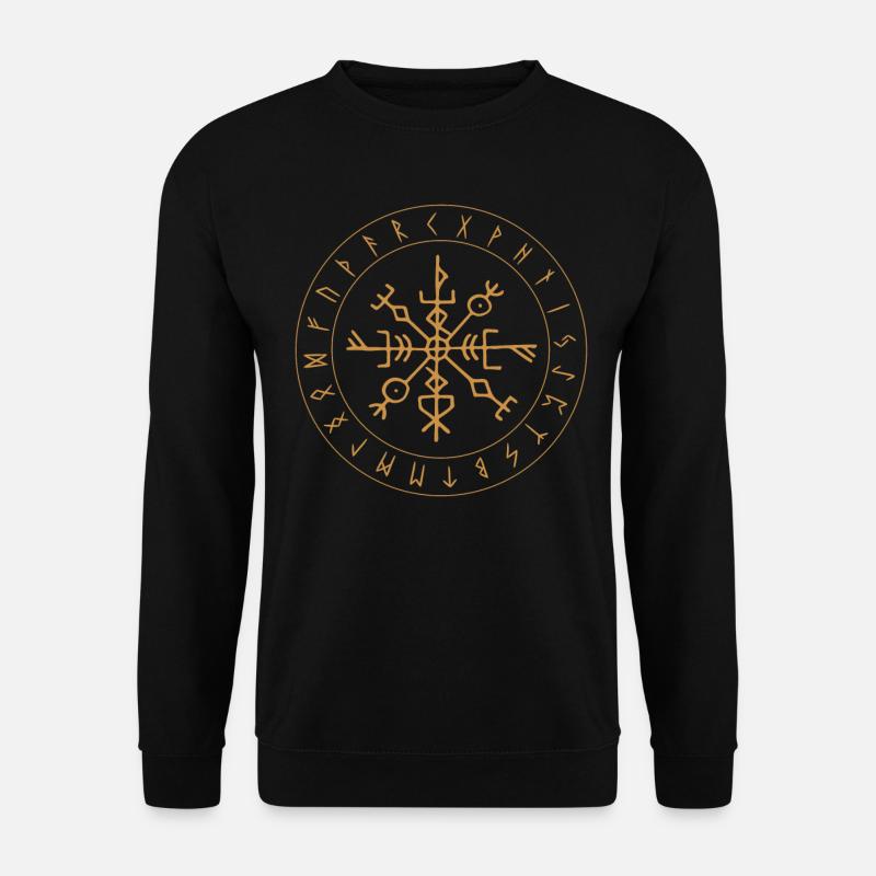 Wikinger Viking Geschenk, Odin, Valhalla, Vegvisir - Unisex Pullover - Schwarz