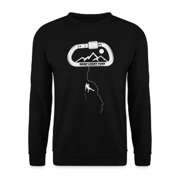 Mountaineering, climbing, climbing carabiners rocks - Unisex Sweatshirt - black - Front - Alina (178cm) & Michal (187cm)
