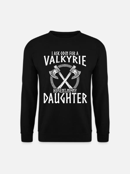 Wikinger Sprüche, Vikings, Odin und Valkyre - Unisex Pullover - Schwarz