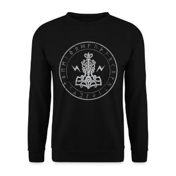 Viking Viking Gift, Odin, Valhalla, Thor - Unisex Sweatshirt - black - Front - Alina (178cm) & Michal (187cm)