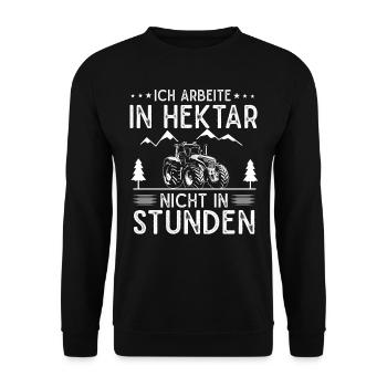 Landwirt Geschenk Landwirtschaft , Traktor Spruch. - Unisex Pullover - Schwarz - Vorne - Alina (178cm) & Michal (187cm)
