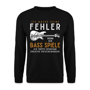 Bassist Bass Spieler Bass Gitarre Geschenkidee - Unisex Pullover - Schwarz - Vorne - Alina (178cm) & Michal (187cm)