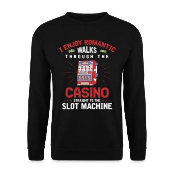 Enjoy walks through the casino to slot machine - Unisex Pullover - Schwarz - Vorne - Alina (178cm) & Michal (187cm)