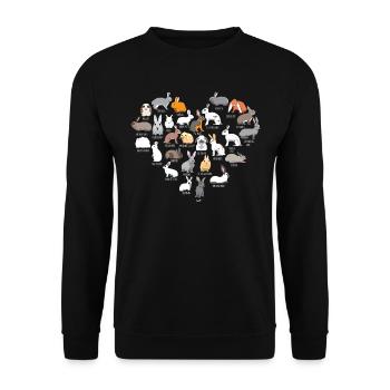 Lapins et lapins cadeau oreille de disquette de lapin - Sweat-shirt Unisexe - noir - Devant - Alina (178cm) & Michal (187cm)
