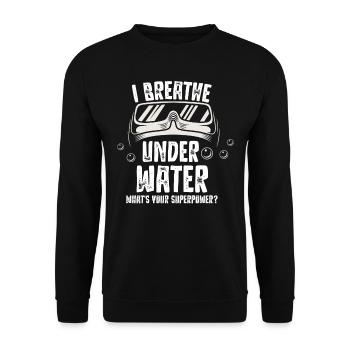 Taucher Tauchen Tauchsport Unter Wasser Atmen - Unisex Pullover - Schwarz - Vorne - Alina (178cm) & Michal (187cm)