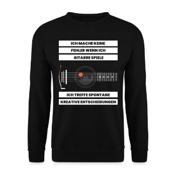 Gitarre, E Gitarre, Musikband Geschenk, Gitarrist - Unisex Pullover - Schwarz - Vorne - Alina (178cm) & Michal (187cm)