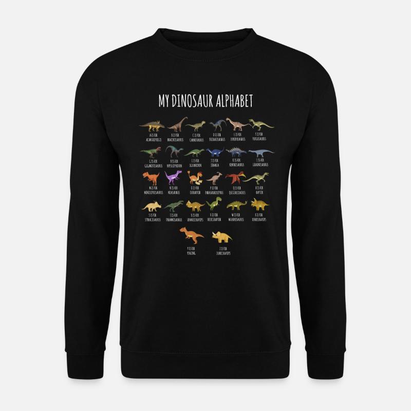 Dinosaurier Paläontologe Dino Dino Alphabet - Unisex Pullover - Schwarz