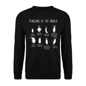 Penguins of the world, penguins, Antarctic animals - Unisex Sweatshirt - black - Front - Alina (178cm) & Michal (187cm)