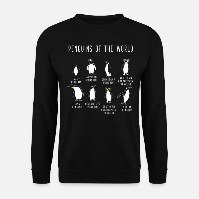 Pinguine der Welt, Penguins, Antarktis Tiere - Unisex Pullover - Schwarz