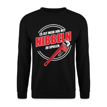 Heizungsbauer, Gas Wasser Scheisse, Klempner - Unisex Pullover - Schwarz - Vorne - Alina (178cm) & Michal (187cm)