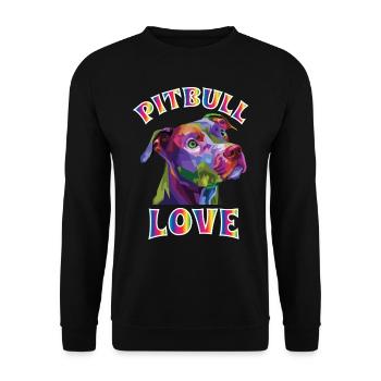 Pitbull Love, Pitbull Puppy Dog Breeder - Unisex Sweatshirt - black - Front - Alina (178cm) & Michal (187cm)
