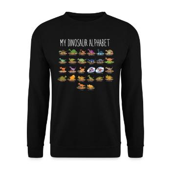 My dinosaur alphabet, dino, trex, raptors - Unisex Sweatshirt - black - Front - Alina (178cm) & Michal (187cm)