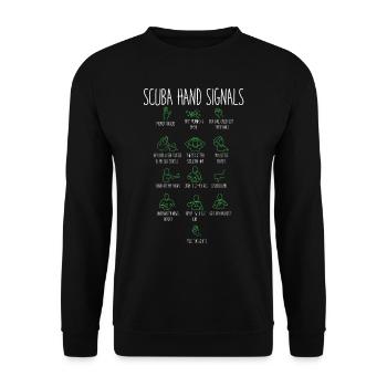 Diver hand signals, diving water sport - Unisex Sweatshirt - black - Front - Alina (178cm) & Michal (187cm)