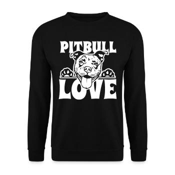 Pitbull Love, Pitbull Puppy Dog Breeder - Unisex Sweatshirt - black - Front - Alina (178cm) & Michal (187cm)