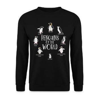 Pinguine der Welt, Königspinguin, Vögel Antarktis - Unisex Pullover - Schwarz - Vorne - Alina (178cm) & Michal (187cm)