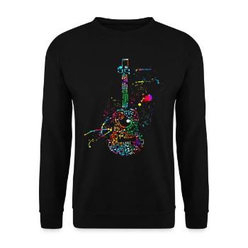 Guitar Music Instrument, Music Band & Guitarists - Unisex Sweatshirt - black - Front - Alina (178cm) & Michal (187cm)