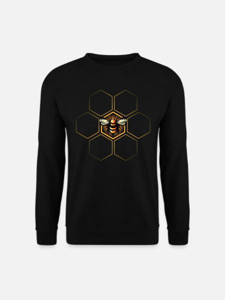 Bee Honeycomb Beekeeper Beekeeping - Unisex Sweatshirt - black