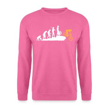 Evolution des MTB, Mountainbike Mountainbiker - Unisex Pullover - Pink - Vorne