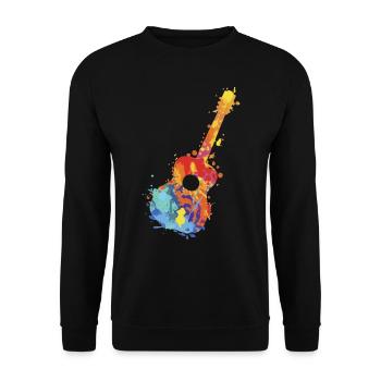 Gitarre , Gitarrenspieler & Bass Musiker in Band - Unisex Pullover - Schwarz - Vorne - Alina (178cm) & Michal (187cm)